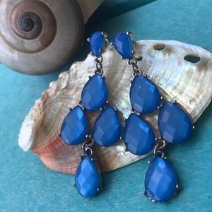 Royal blue crystal dangling earrings